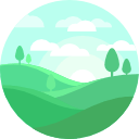 Icon grüne Berge und Bäume